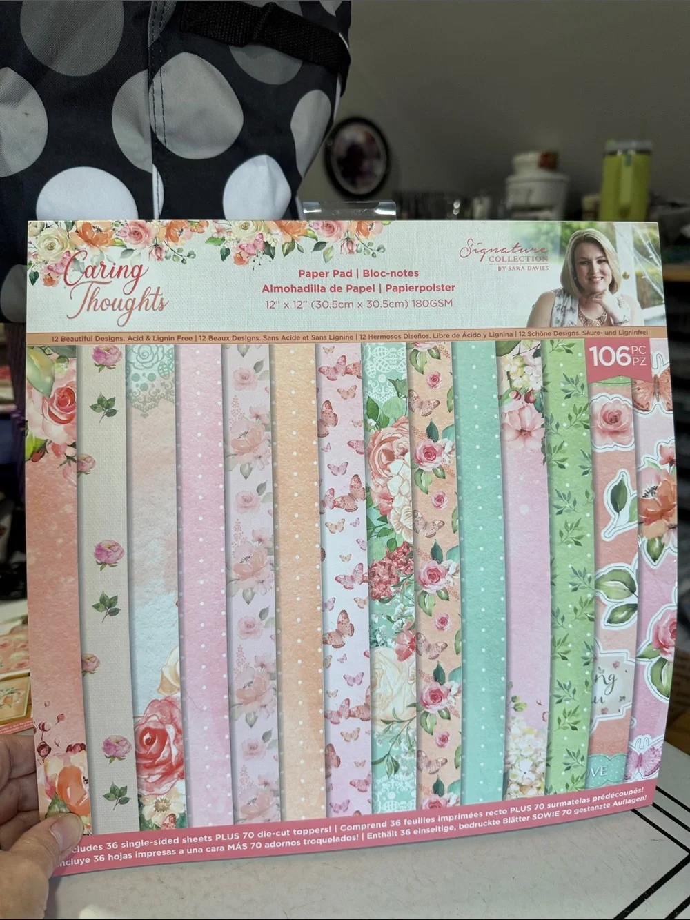Crafters Companion Caring Thoughts Paper Pad, Card Pad, Vellum Pad and Ribbon